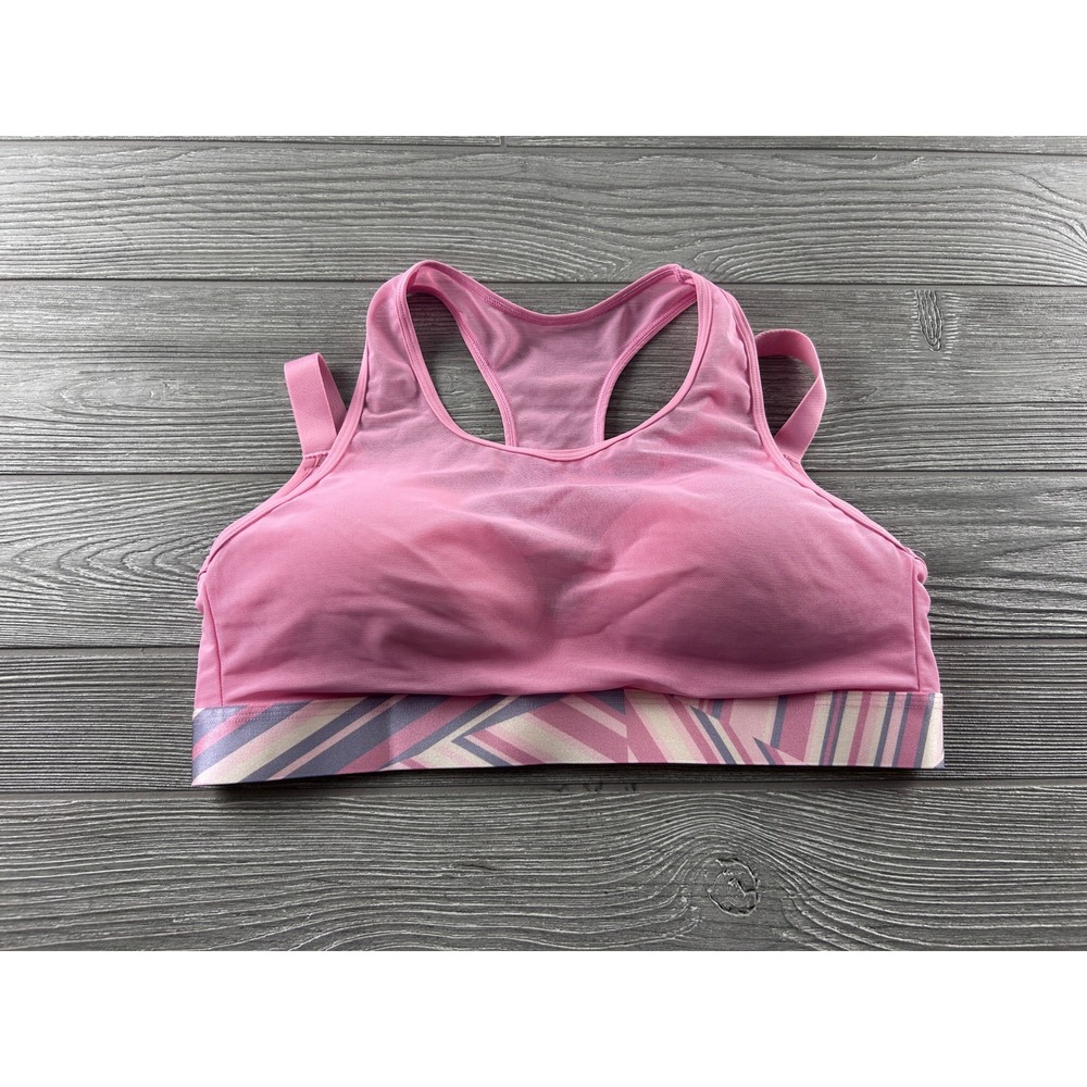 Adore Me Pink Mesh Racerback Sports Bra Geometric Band 36C BOG-AW-09142-SPT-V2